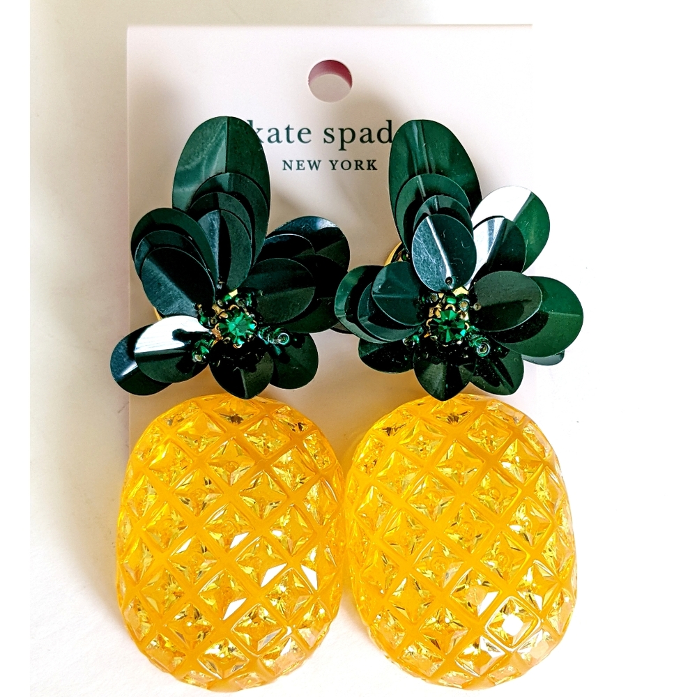 Kate Spade Pineapple Chandelier Earrings Novelty 3D